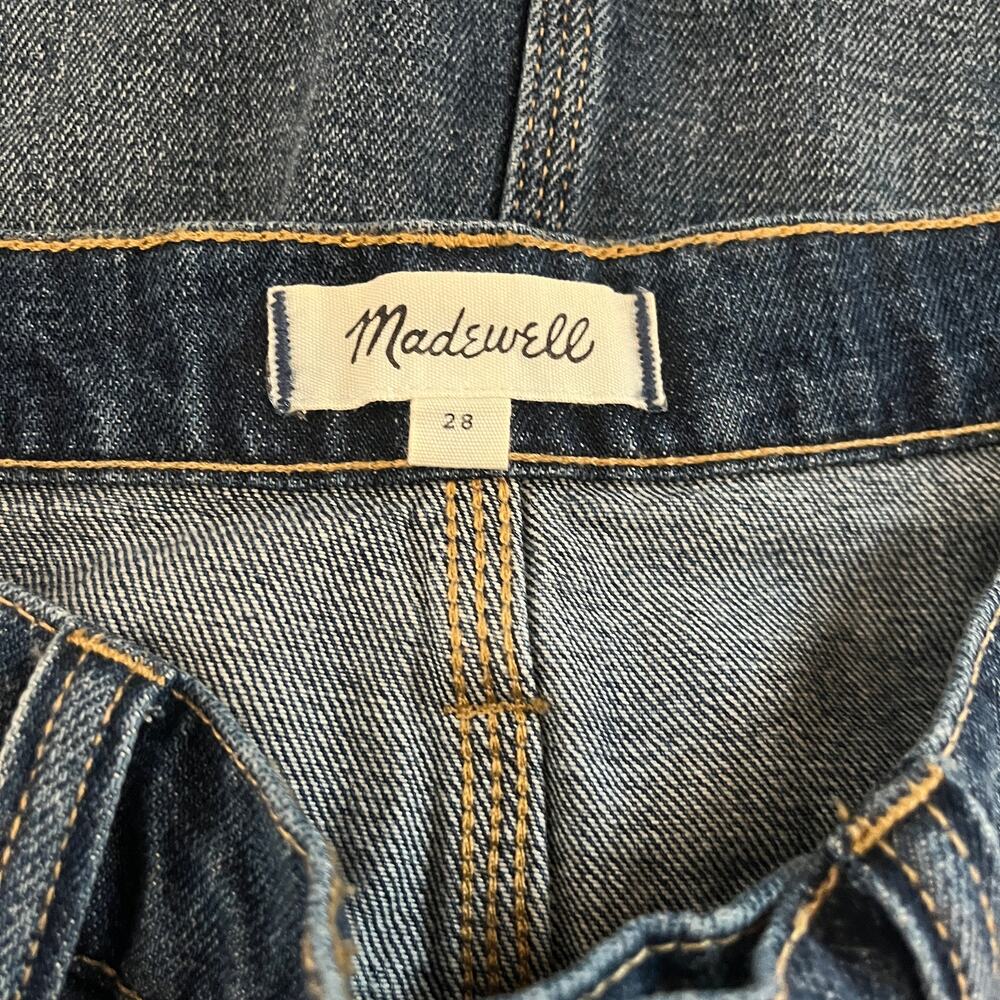 Madewell Raw Hem Rigid Denim Straight Mini Skirt Maxdale Wash Blue Size 28 - Picture 4 of 8